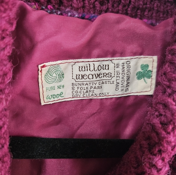 Vintage Handwoven Chunky Knit Sweater Pink Purple Oversized - Picture 5 of 5